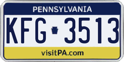 PA license plate KFG3513