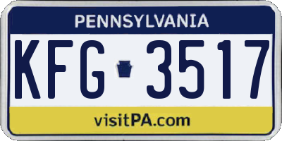 PA license plate KFG3517