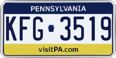 PA license plate KFG3519