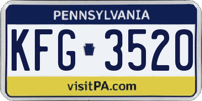 PA license plate KFG3520