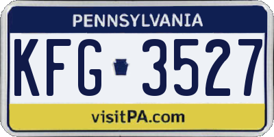 PA license plate KFG3527