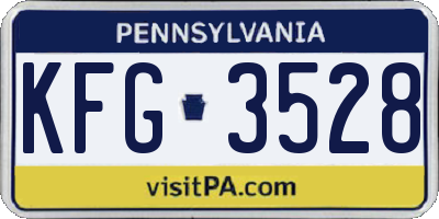 PA license plate KFG3528
