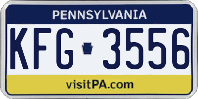 PA license plate KFG3556