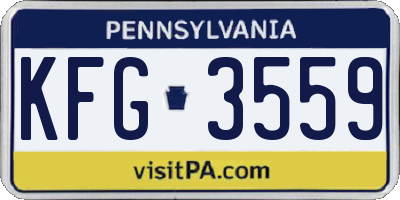 PA license plate KFG3559