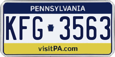 PA license plate KFG3563