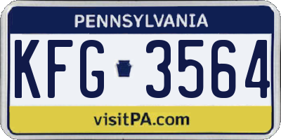 PA license plate KFG3564