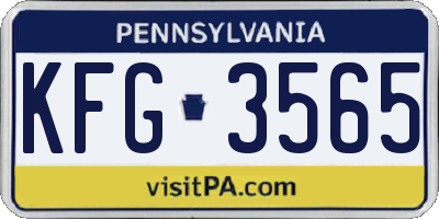 PA license plate KFG3565