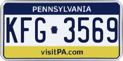 PA license plate KFG3569