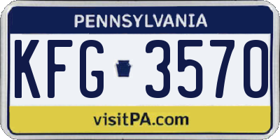 PA license plate KFG3570