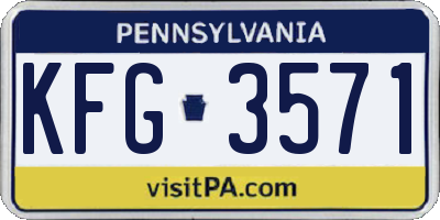 PA license plate KFG3571