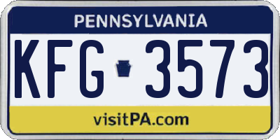 PA license plate KFG3573