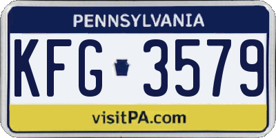PA license plate KFG3579