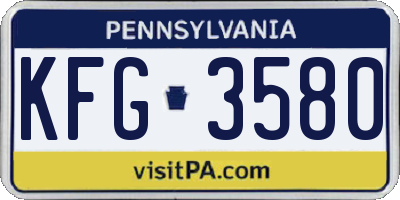 PA license plate KFG3580