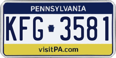 PA license plate KFG3581