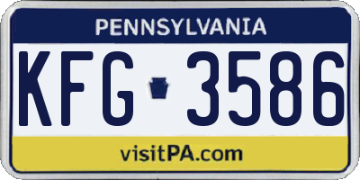 PA license plate KFG3586