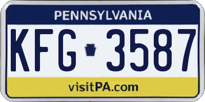 PA license plate KFG3587