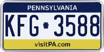 PA license plate KFG3588