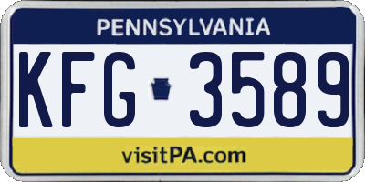 PA license plate KFG3589