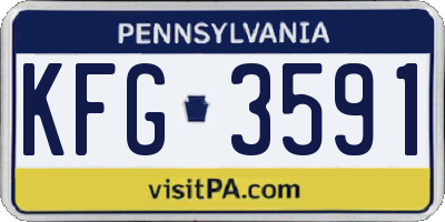 PA license plate KFG3591