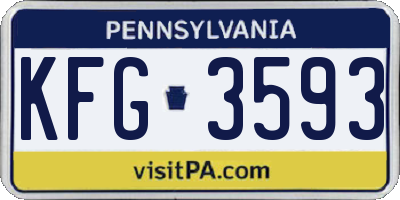 PA license plate KFG3593