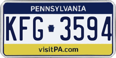 PA license plate KFG3594