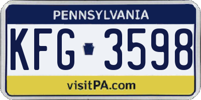 PA license plate KFG3598