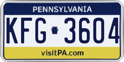 PA license plate KFG3604