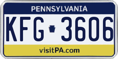 PA license plate KFG3606