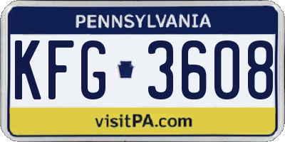 PA license plate KFG3608