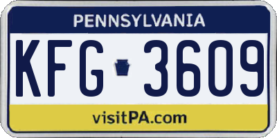 PA license plate KFG3609