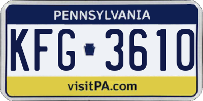 PA license plate KFG3610