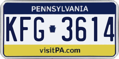 PA license plate KFG3614