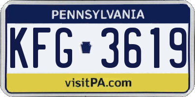 PA license plate KFG3619