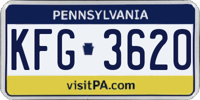 PA license plate KFG3620