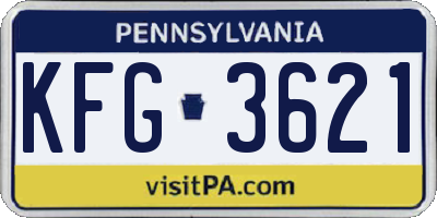 PA license plate KFG3621