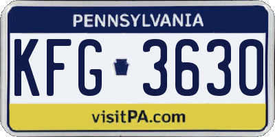 PA license plate KFG3630