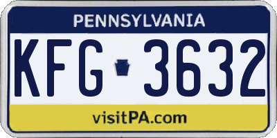 PA license plate KFG3632