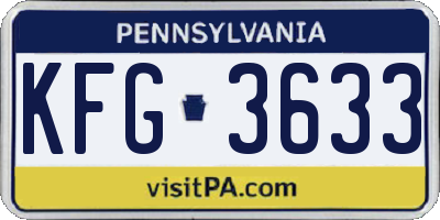 PA license plate KFG3633