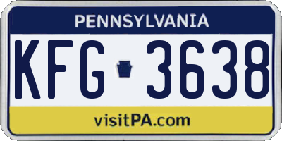 PA license plate KFG3638