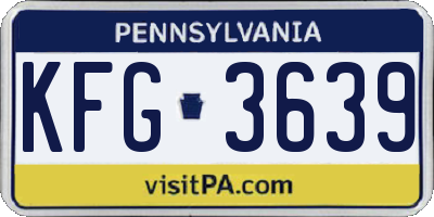 PA license plate KFG3639