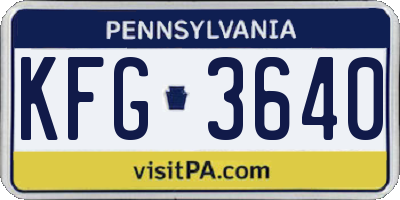 PA license plate KFG3640