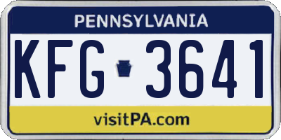 PA license plate KFG3641