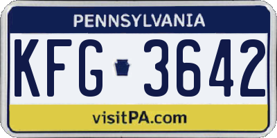 PA license plate KFG3642