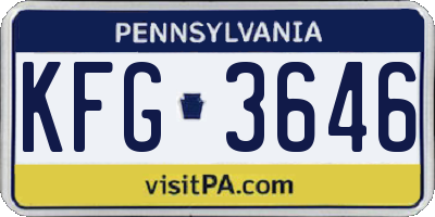PA license plate KFG3646