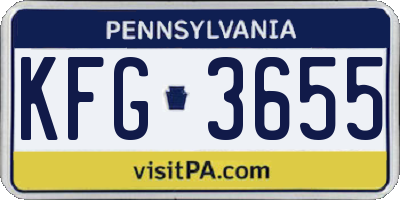 PA license plate KFG3655