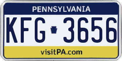 PA license plate KFG3656