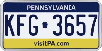 PA license plate KFG3657