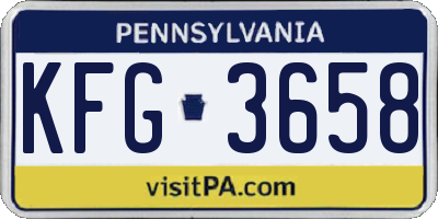 PA license plate KFG3658