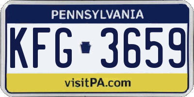 PA license plate KFG3659