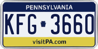 PA license plate KFG3660